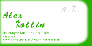 alex kollin business card